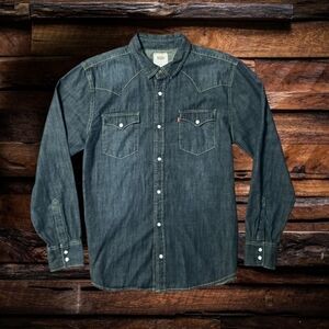 VINTAGE LEVI'S DENIM WESTERN SHIRT- MEN'S SIZE LARGE